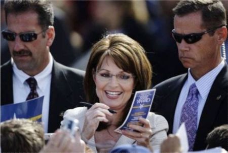 In Nevada - Sarah Palin signs Campaign Brochure